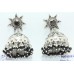 925 sterling silver jhumki dangle earrings with black onyx bead stones